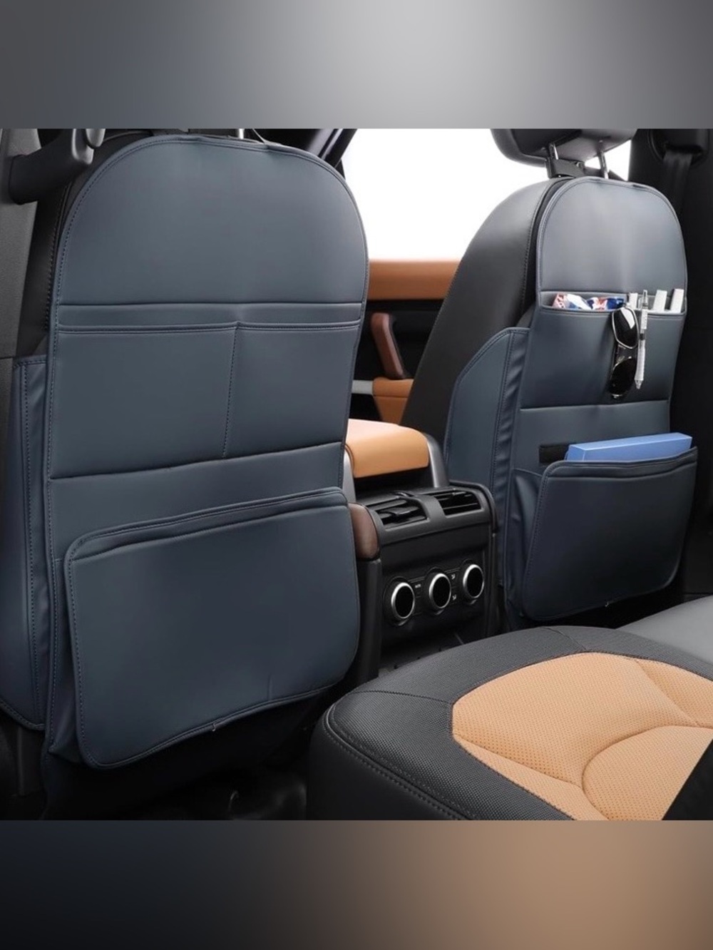 TAIKOO Seat Back Protectors - Black PU Leather.
